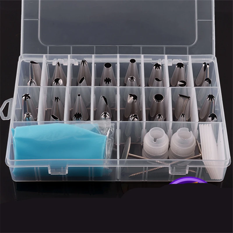 

38pcs/set Russian Piping Pastry Bag Stainless Steel Nozzle Set Icing Piping Tubes Bakeware Cake Dessert Decorators
