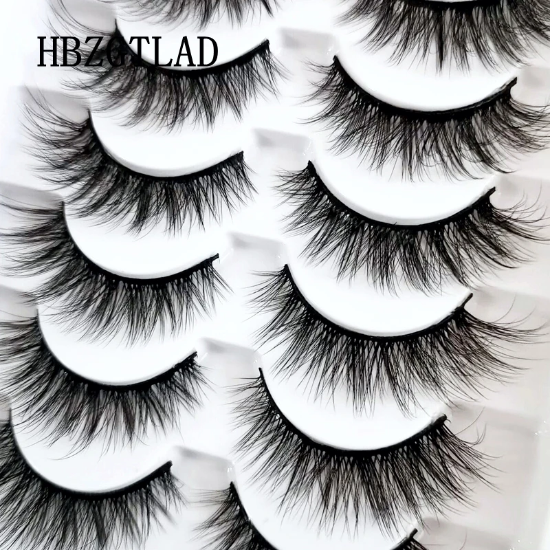 

2/10/12 Pairs 3d Mink Lashes Bulk Faux Thick Long Wispy Natural Fake Mink Lashes Pack Short Wholesales Natural False Eyelashes