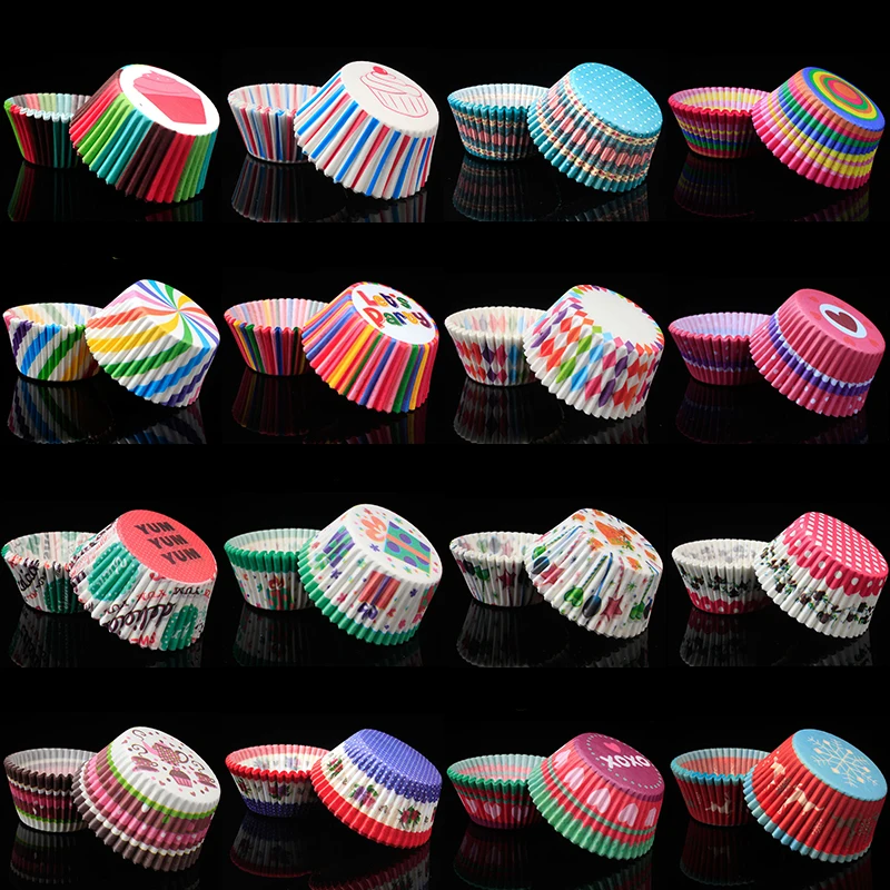 100 шт./компл. торт Топпер форма для выпечки тортов DIY Бумага чашка на день рождения
