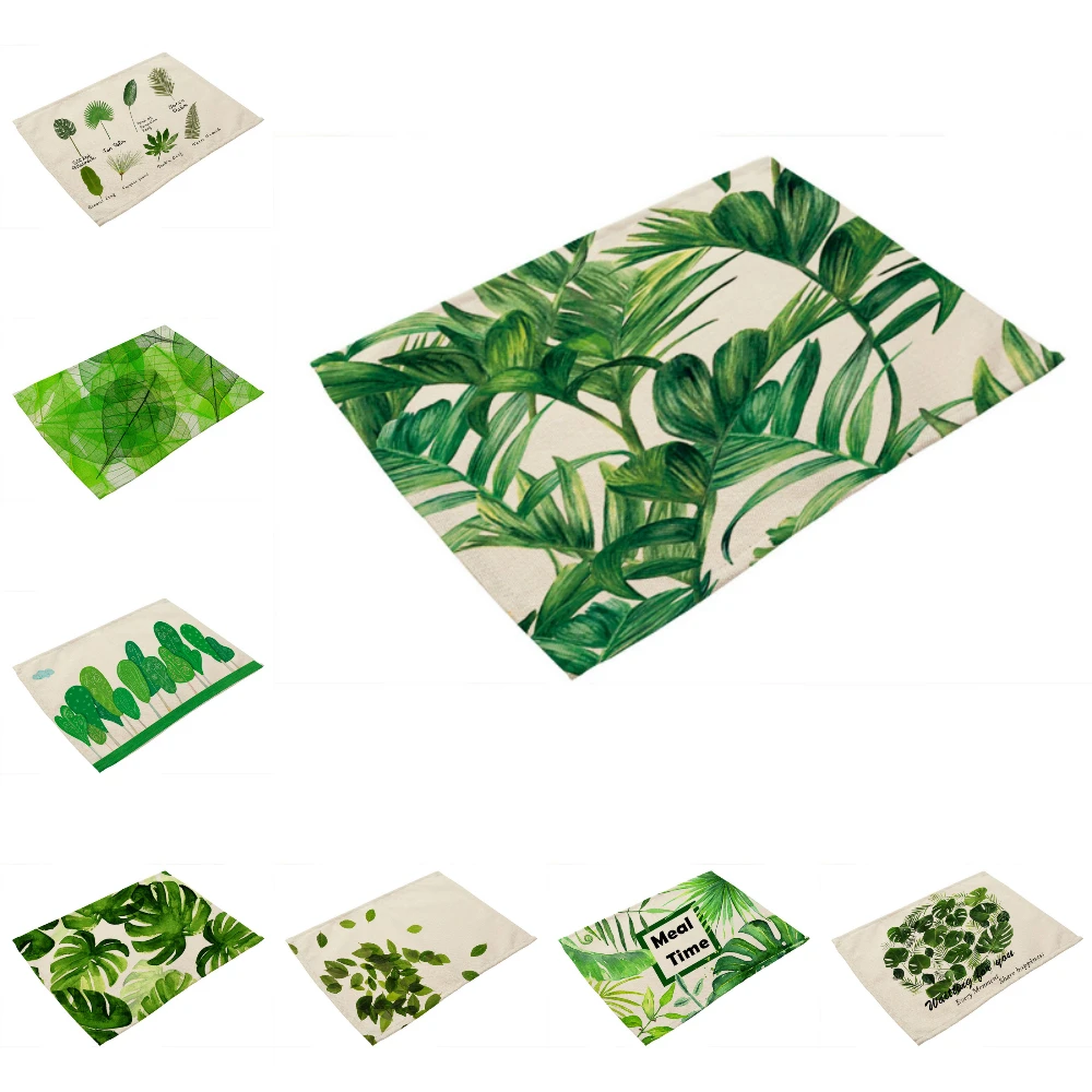 Коврик для стола Lychee 40*30 см льняная подстилка в виде листьев нескользящий коврик