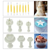 46pcs cake bakeware tools flower fondant cake decor kit cookie mould icing plunger cutter cake decorating tools vc