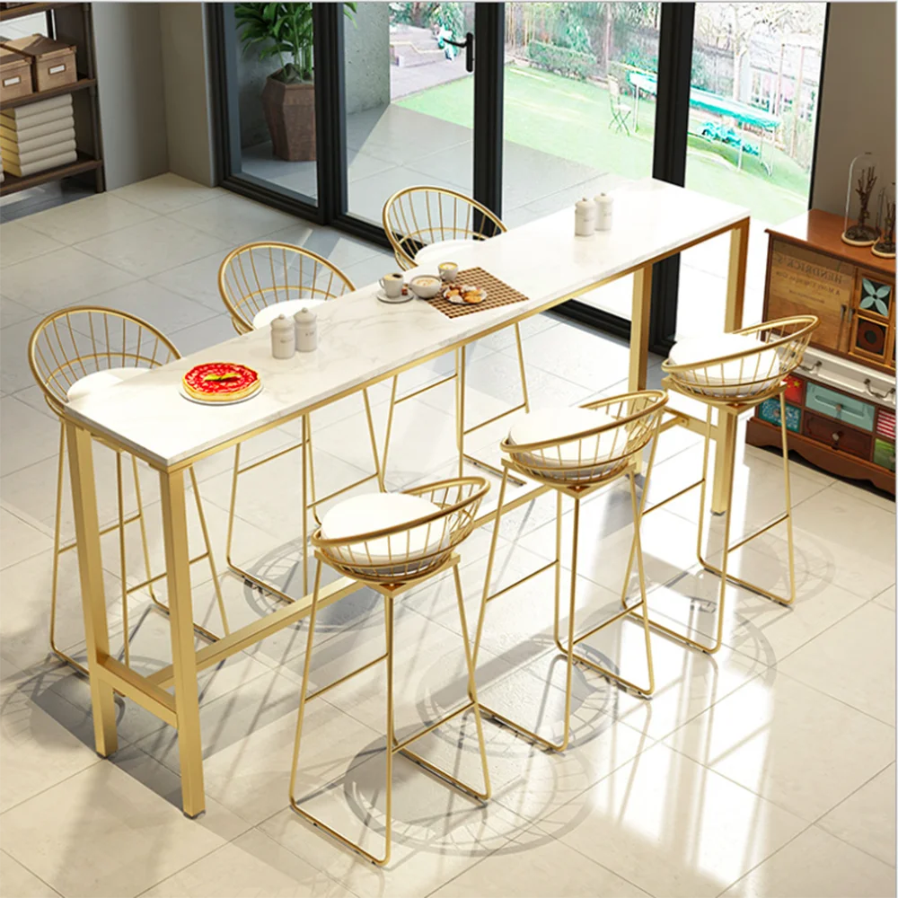 Скандинавский домашний стол для Марбл бара на стене длинный tSimple и able молочный