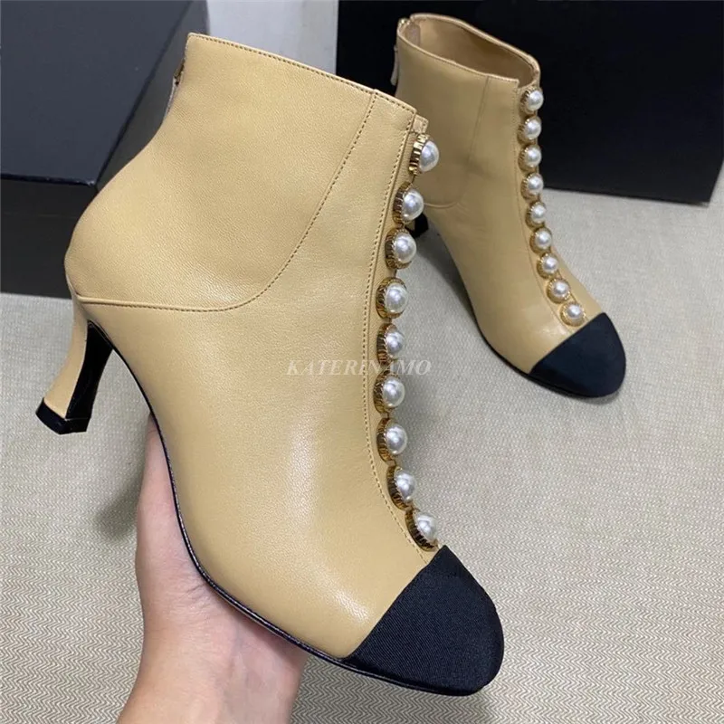 

Женские ботинки из натуральной кожи, с круглым носком, на молнии