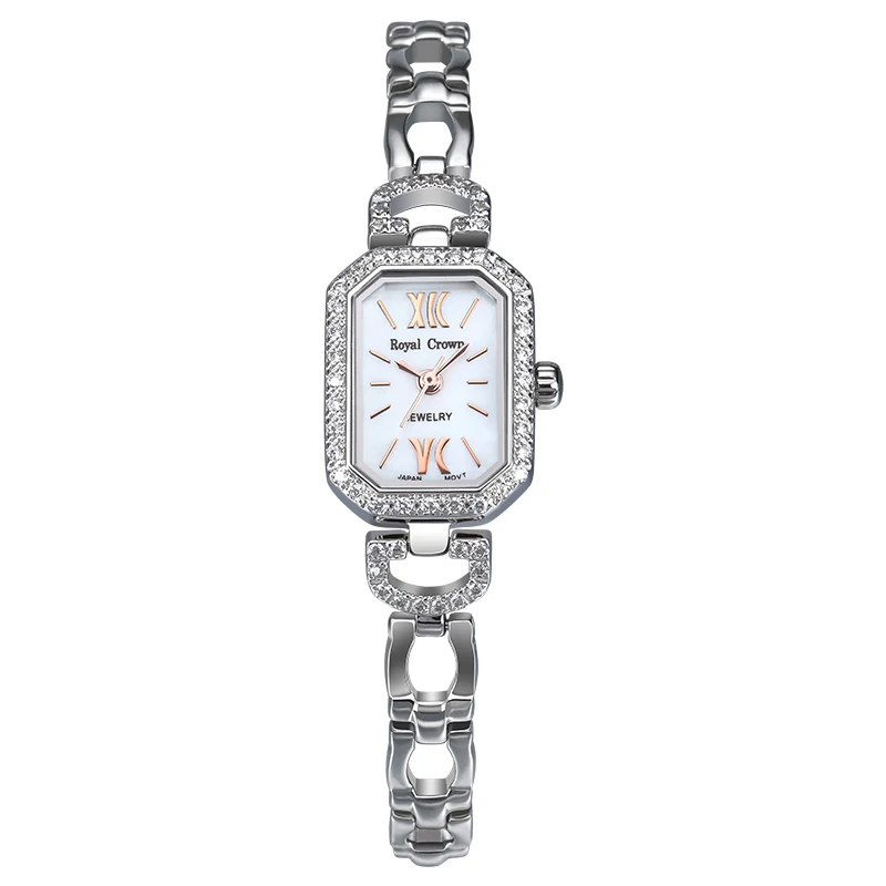 S925 стерлингового серебра Королевская корона женские часы Япония Кварцевые