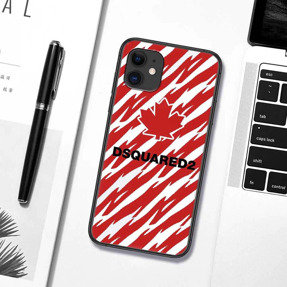 

DSQ2 D2 Fashion Trend Brand Phone Case For Iphone 5 5S SE 2020 6 6S 7 8 Plus 11 12 Mini X XS XR Pro Max black Cell 3D Prime