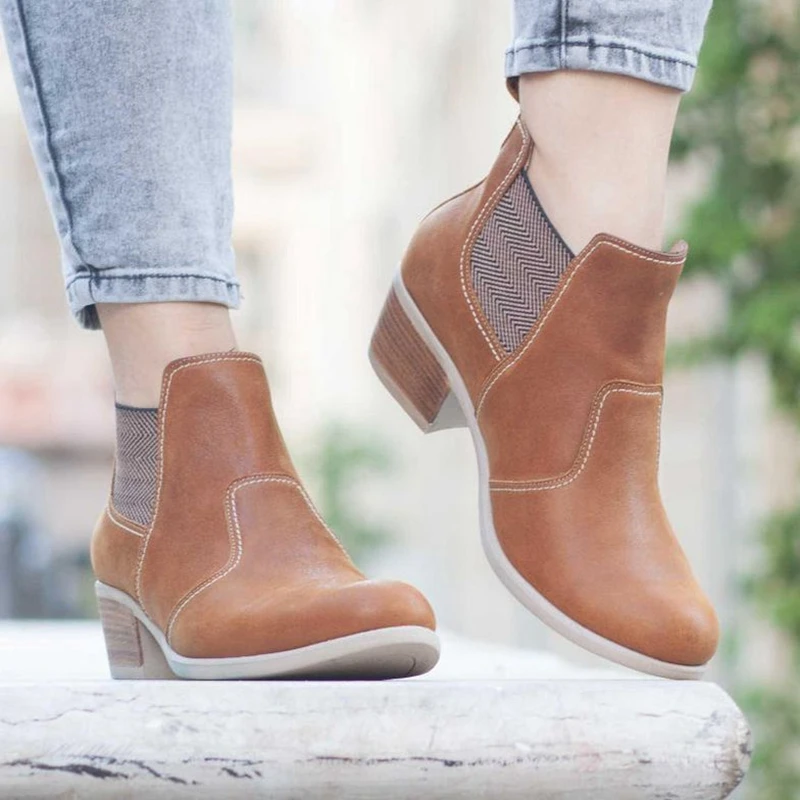 Женские ботильоны коллекция 2019 года сезон осень женская повседневная обувь на