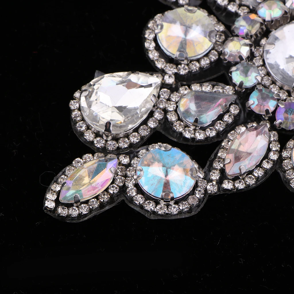 Цветок кристалл горный хрусталь железа на аппликация для свадебного платья