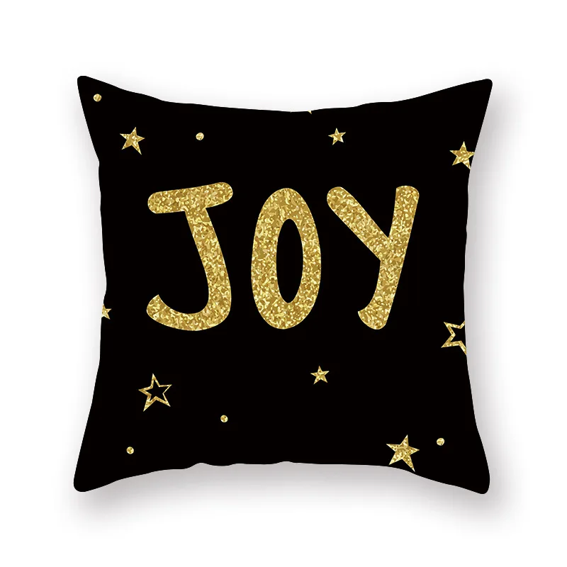 

1Pcs Golden Alphabet Christmas Deer Pattern 45*45cm Polyester Cushion Cover Decorative Sofa Home Car Decor Pillowcover 40992