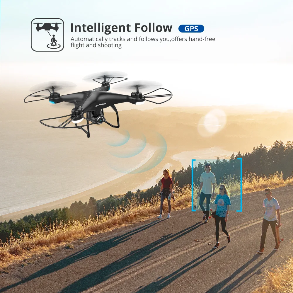 Holy Stone HS120D gps RC Дрон Профессиональный FPV 1080P HD камера дроны следуем за мной gps ГЛОНАСС Квадрокоптер Wifi RC вертолет