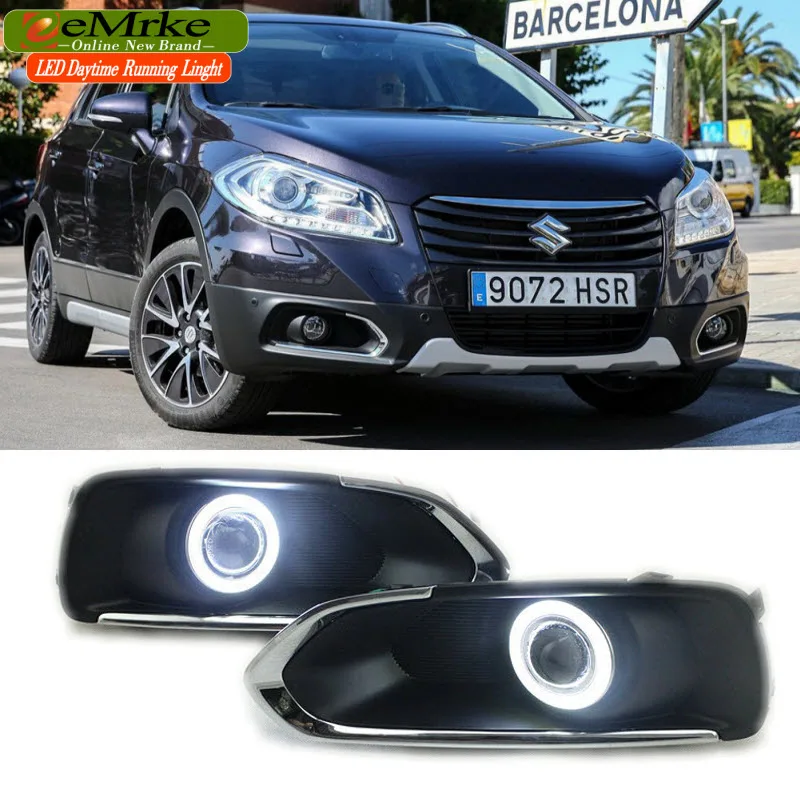 EeMrke светодиодный глаза ангела фары Дневные ходовые огни для Suzuki S CROSS SX4