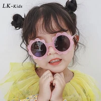 longkeeper round flower sunglasses for kids candy color cute baby sunflower shades uv protection children glasses oculos de sol