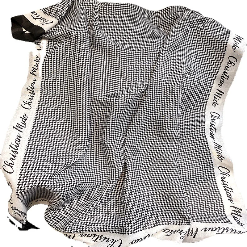 

Spring New Women Cotton Scarf Korean Houndstooth Print Large Shawls and Wrap Autumn Fashion Head Scarfs Pashmina Foulard Hijabs
