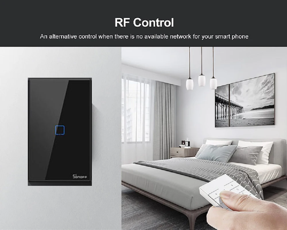 Интеллектуальный выключатель света SONOFF T2/T3 нам 1/2/3 Wifi переключатель сенсорной панели свет розетки 433 МГц RF Беспроводной дистанционного Управление eWelink Google Home Alexa