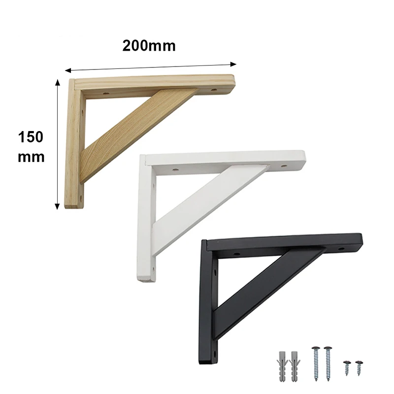 2 шт. треугольный угловой кронштейн из соснового дерева с тяжелой поддержкой