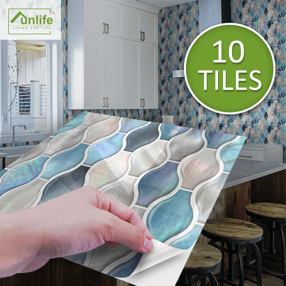 Funlife®Блестящий™15/20 см перламутровая мозаичная наклейка в виде рыбьего мешка