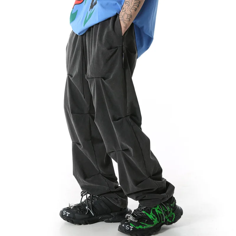 UNCLEDONJM джоггеры с завязками для морщин 2020 мужская Японская уличная одежда