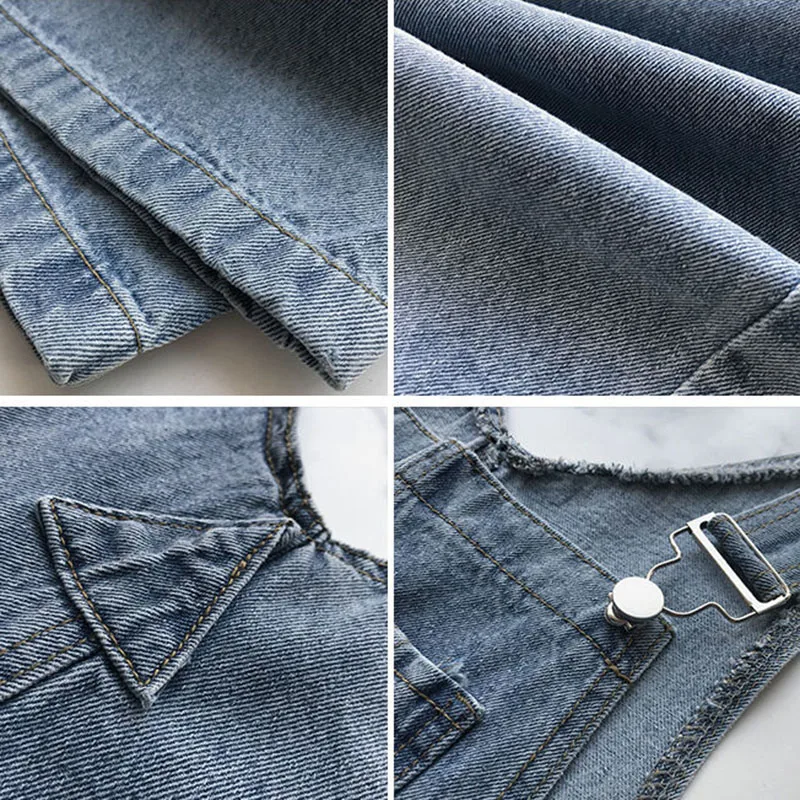 

Jumpsuit Women Strap Vintage Denim Loose Empire Summer All-match Korean Style Students Leisure Chic Classic Daily Popular New