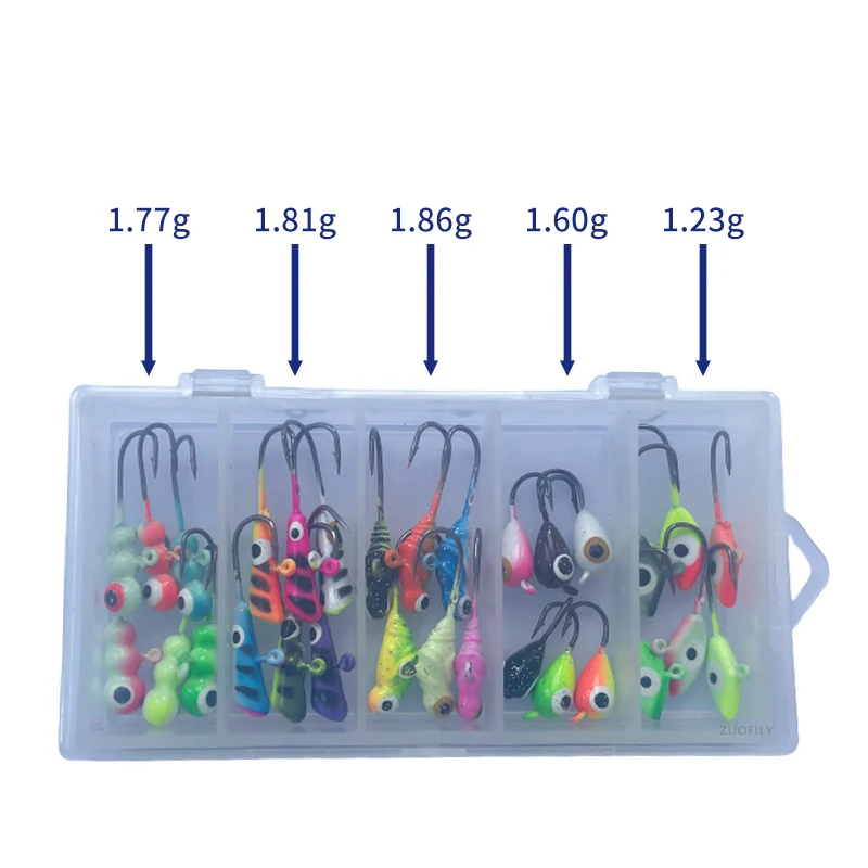 6Pcs/Bag or 30Pcs/Box Winter Ice Fishing Lure 1.2g~1.9g Mini Metal Lead Head Hook Bait Jigging Barbed | Спорт и развлечения
