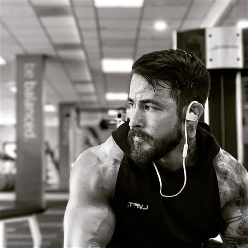 Майка Мужская Спортивная быстросохнущая с капюшоном и | одежда