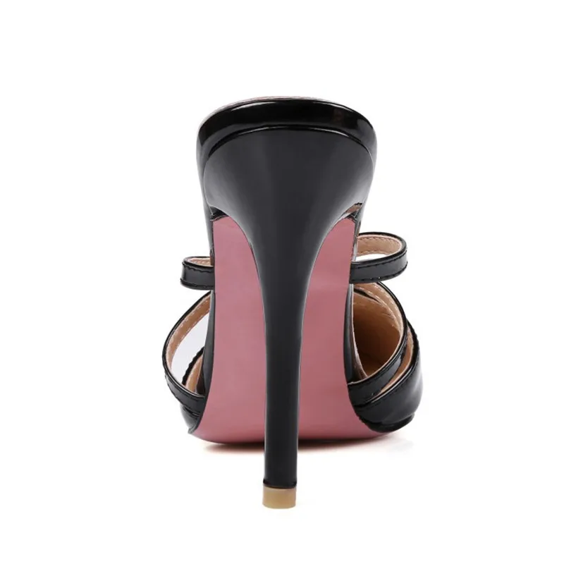 Женские туфли лодочки на очень высоком каблуке Слиперы с Стразы красной подошвой