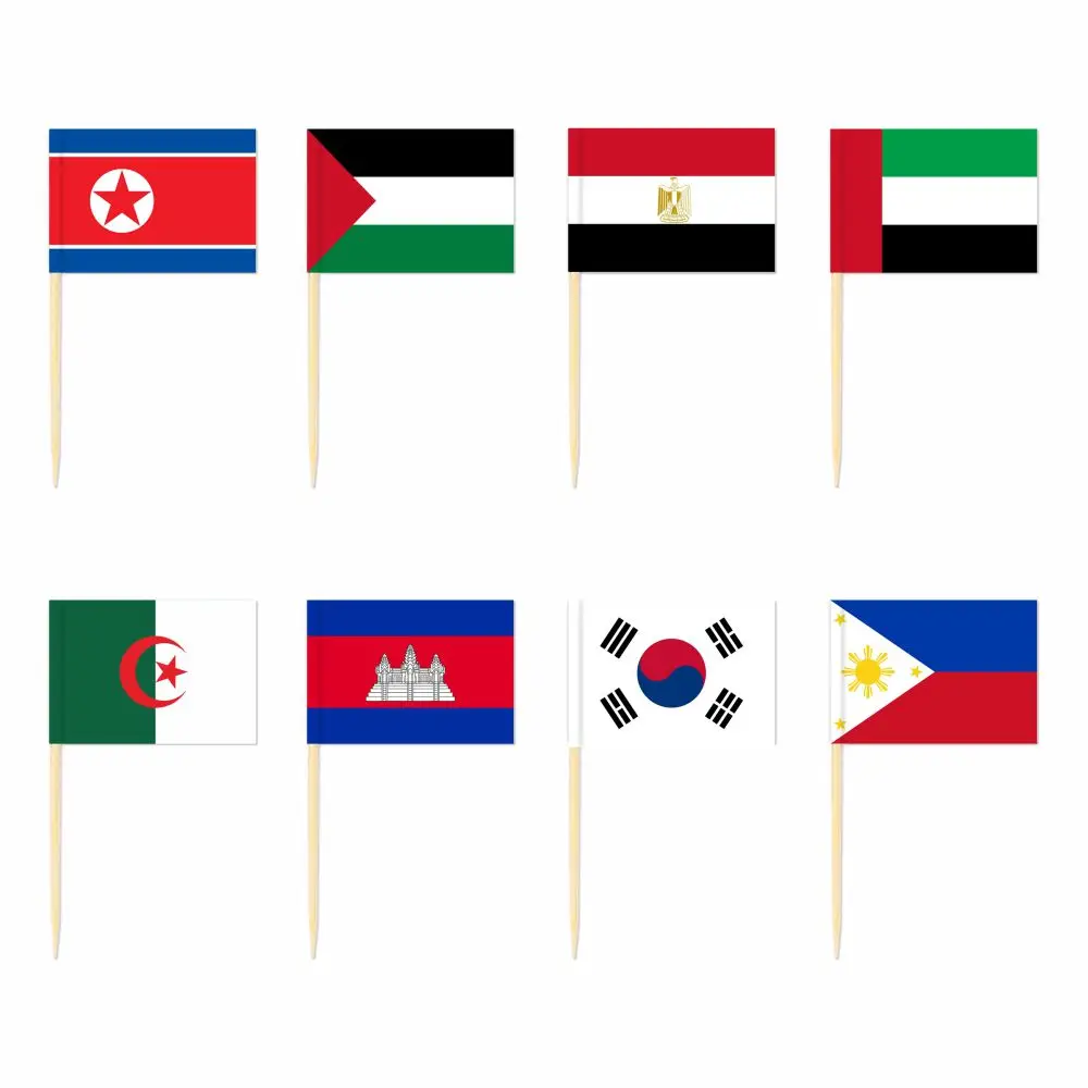 

Asia Palestine South Korea Toothpick Flag Cambodia 3.5X2.5CM Cake Topper Party Cupcake Wedding Lovely Baking Dessert Decorations