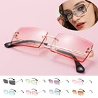2020 Модные солнцезащитные очки без оправы женские маленькие прямоугольные солнцезащитные очки для путешествий стиль UV400 оттенки летние очки для мужчин и женщин