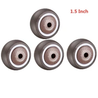4 pcslot 1 5 inch brown single caster tpe rubber wheel wear resistant silent universal accessories pulley