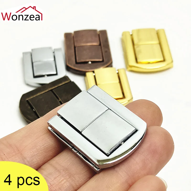

3/4pcs Box Latches Zinc Alloy Catch Chest Clip Clasp Toggle Lock Antique Bronzed Hasps Jewelry Suitcase Buckle Hardware
