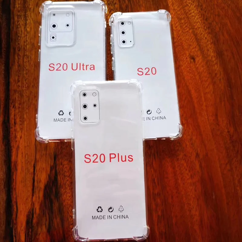 

100pcs 1.5mm thick transparent silicone case for Samsung Galaxy Note 10 Plus S20 Ultra s10 S9 cases airbag clear cover covers