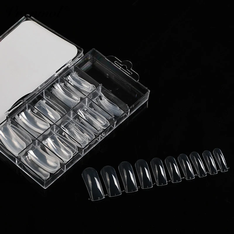100pcs false nails Saviland 30 г полигель акриловый гель для наращивания УФ-Гель-лак прозрачный розовый мягкий без пригорания покрытие натуральный инструмент для дизайна ногтей - Цвет: 100pcs false nails