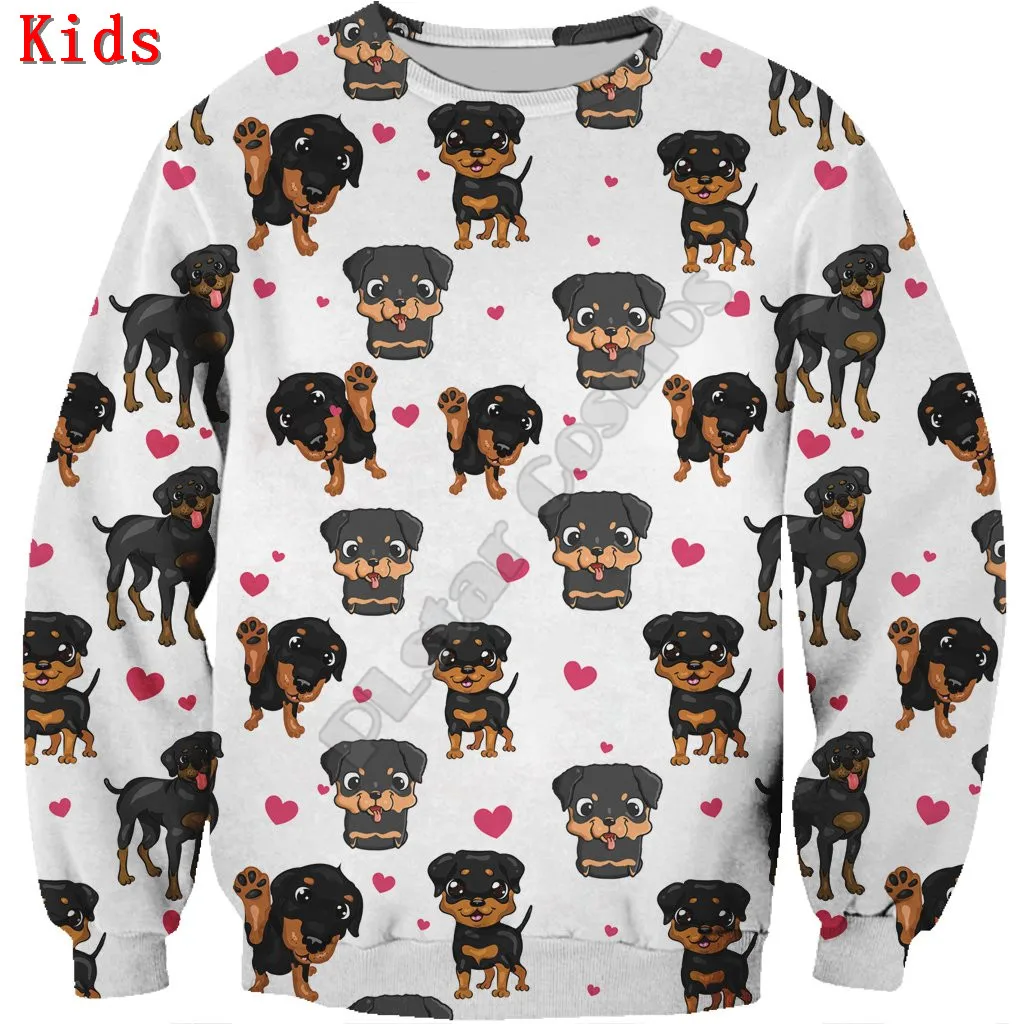 Love Cute Puggle 3d printed Hoodies Pullover Boy For Girl Long Sleeve Shirts Kids Funny Animal Sweatshirt 06