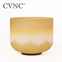 cvnc 12 inch gold lotus chakra quartz crystal singing bowl cdefgab note with free ruuber mallet and o ring for meditation