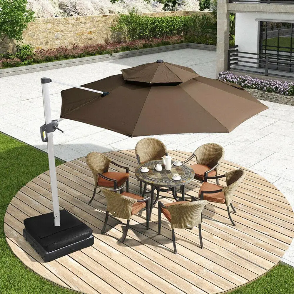 

Patio Umbrella Base Weight Bag Weatherproof Square with Large Opening, Universal Size for Standard Outdoor Patio Umbrella