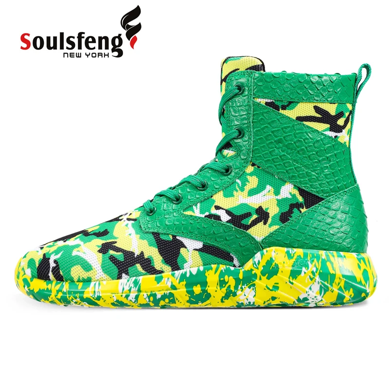 Soulsfeng  High Top Camouflage Cobra Tatical Boots Men Non-Slip Lightweight Combat Sneakers Women  Leather Hiking Shoes