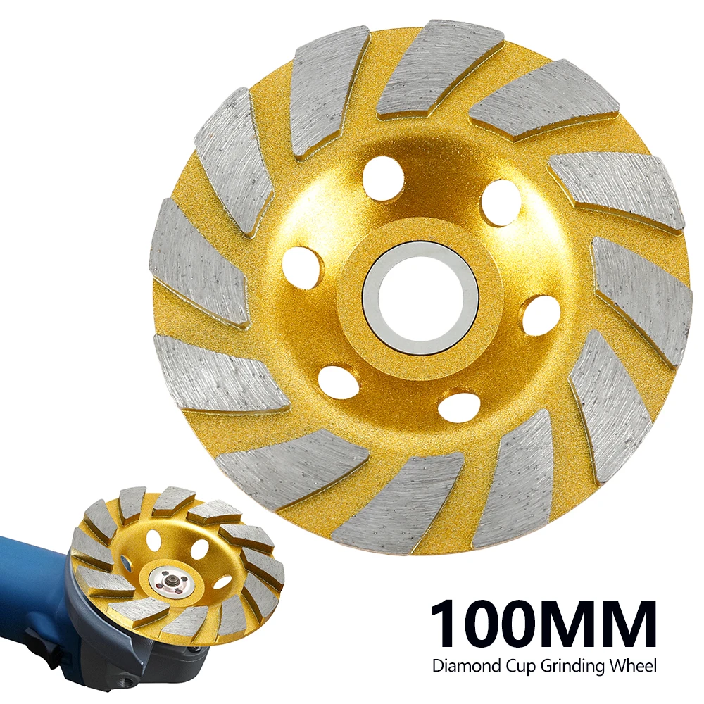 

4 "100 мм Алмазный шлифовальный диск шлифовка в форме чаши чашки бетона Гранит камень Керамика отрезной диск шт Мощность инструменты