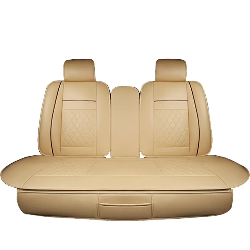 Beige Rear Аксессуары, чехол для автокресла, набор, чехлы для автосидений, подушка, кожа, универсальный чехол для автосидений, интерьер, автомобильный коврик, защита - Название цвета: Beige Rear