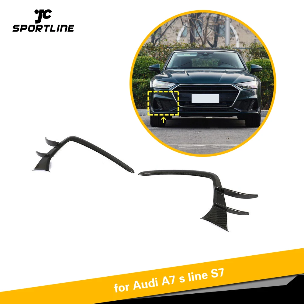 

Плавники для переднего бампера из углеродного волокна, плавники для Audi A7 Sline S7 2019 2020, разветвители для переднего бампера