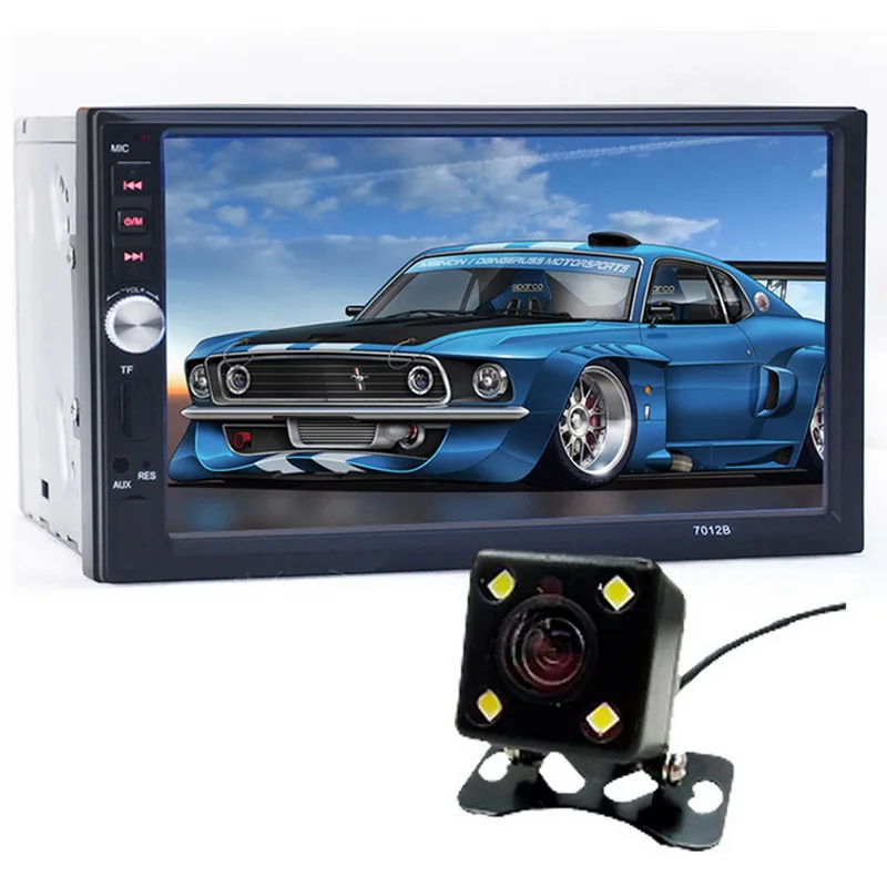 2 Din Авторадио автомобильный стерео MP5 MP4 плеер 7 ''дюймовый HD сенсорный экран Bluetooth стерео радио FM Аудио Видео камера заднего вида - Цвет: with camera
