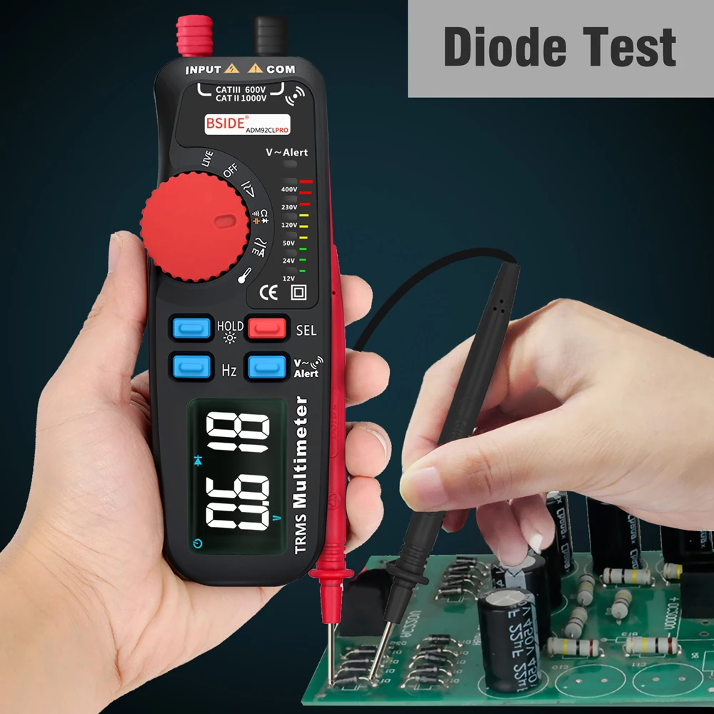 ADM92CL PRO Mini TRMS Профессиональный цифровой мультиметр с двойным режимом тестер 6000 отсчетов напряжения тока сопротивление Частотомер