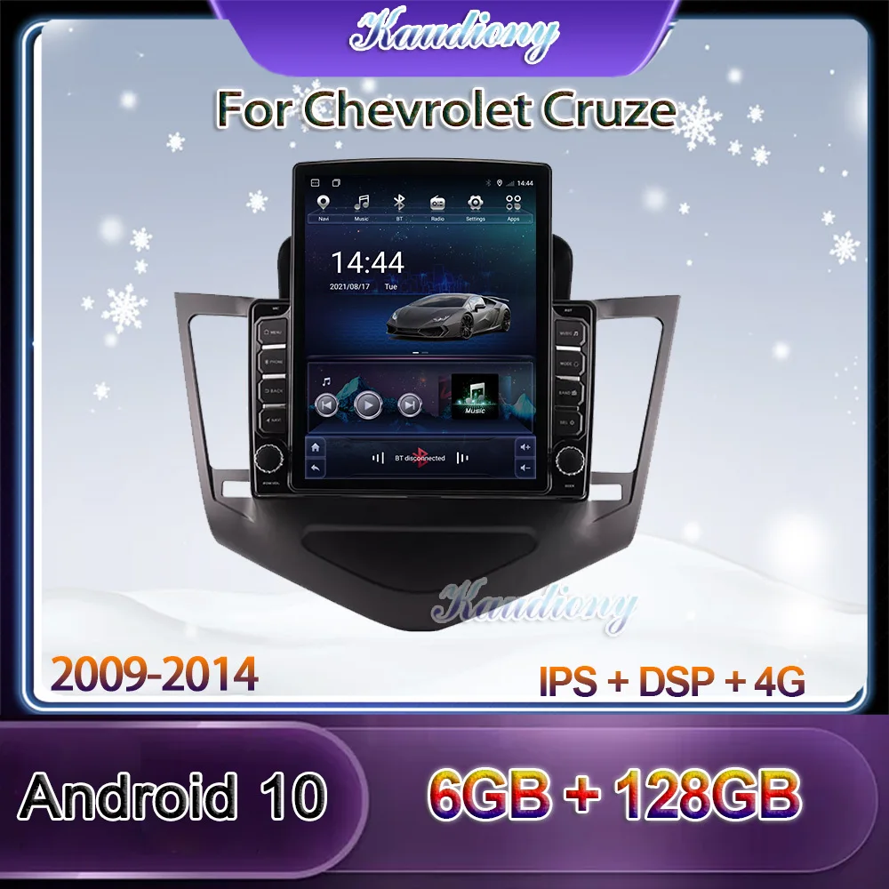 

Автомагнитола Kaudiony в стиле Tesla, Android 10, для Chevrolet Cruze, автомобильный GPS-навигатор, автомобильный DVD-плеер, мультимедийный плеер, 4G, стерео, 2009-2014