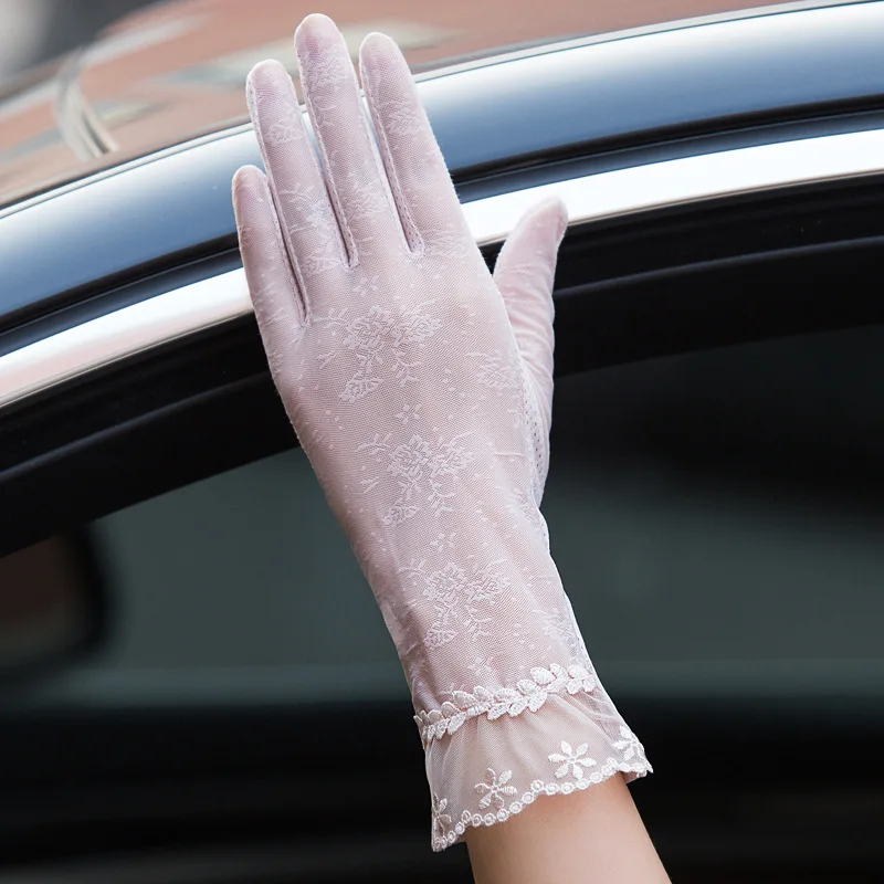 

Spitze Floral Sommer Handschuhe Frauen Spandex Dunne Fahren Handschuh Hohe Elastische Mode Faustlinge Zubehor Fur Erwachsene