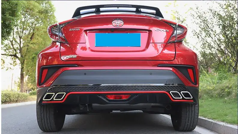 For Toyota CHR Body kit spoiler 2017-2020 CH-R HC ABS Rear lip rear front Bumper Diffuser Bumpers Protector | Автомобили и