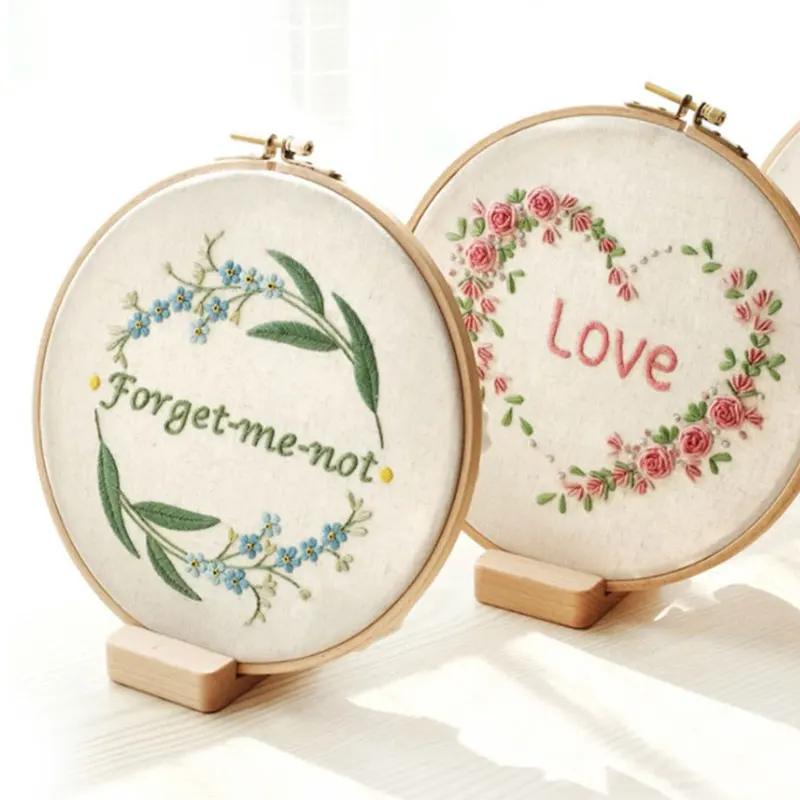 Деревянное основание из бука с вышивкой держатель-подставка настольное для