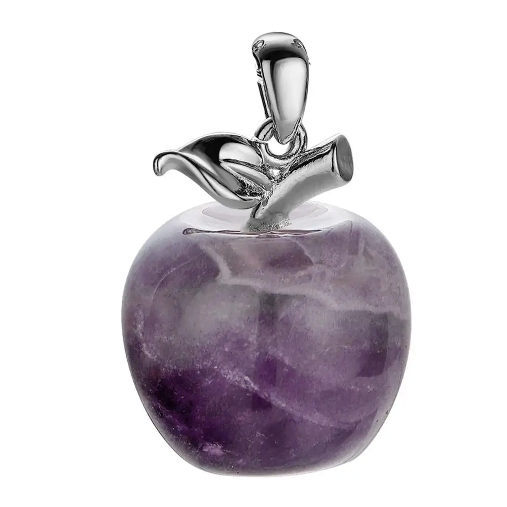 ASHMITA натуральный камень резной кулон из яблока Статуэтка с легированным листком