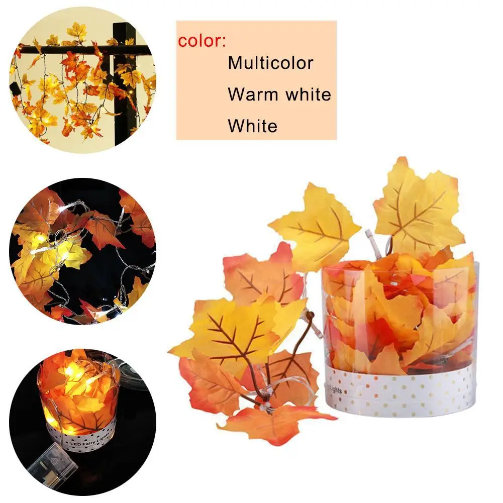 10 Светодиодный светильник на День Благодарения светящиеся осенние листья