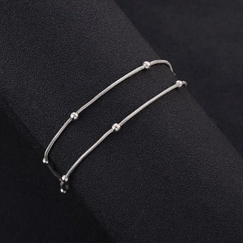 

Fashion Anklets For Women Bead Clear Crystal Summer Beach Ankle Bracelets On The Leg Foot Jewelry 20cm & 27.5cm Long, 1PC