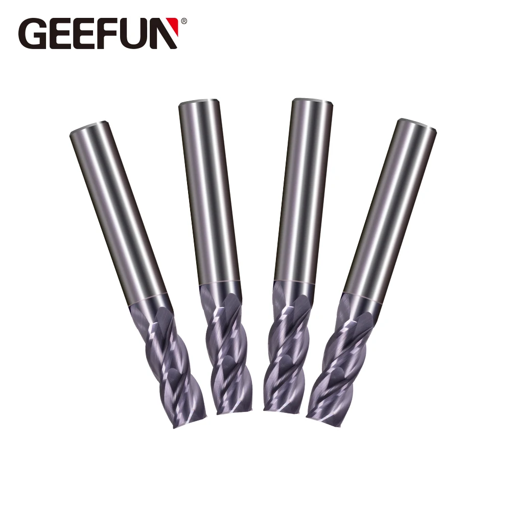 JF R0.75 * 3 D4 50 2F твердосплавные 2 флейты концевая фреза метрическая 70HRC PT с покрытием