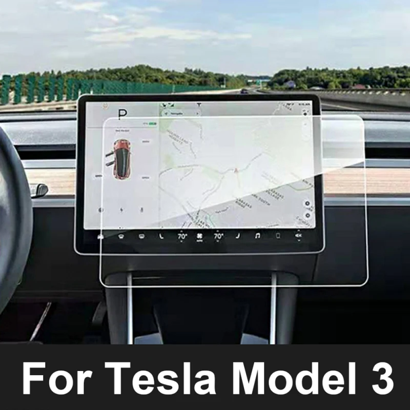 Anti-fingerprint 15 Inch HD Car Navigation Screen Protector Film Tempered Glass For Tesla Model 3 | Компьютеры и офис
