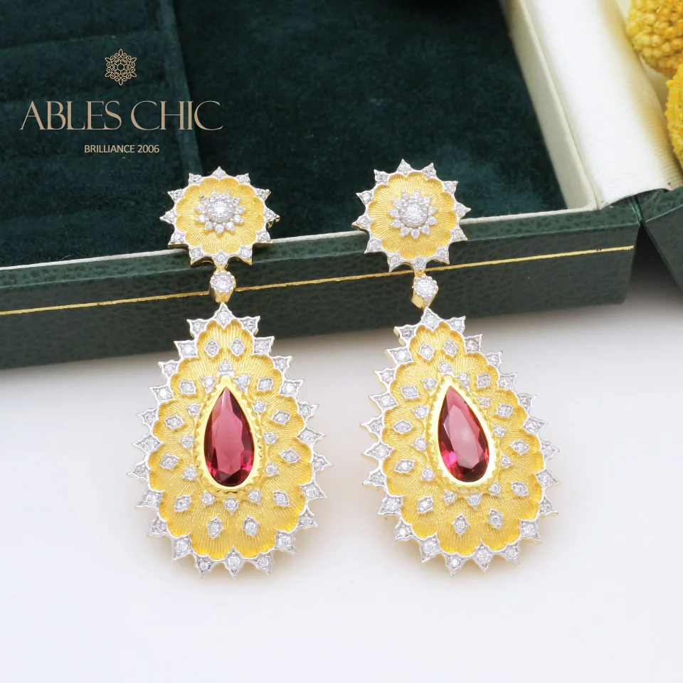 

Ренессанс Ретро 925 Серебряный Красный Циркон матовый шелк с подвеской в виде цветка, серьги в ретро стиле, выгравировать Шарм шпильки для му...