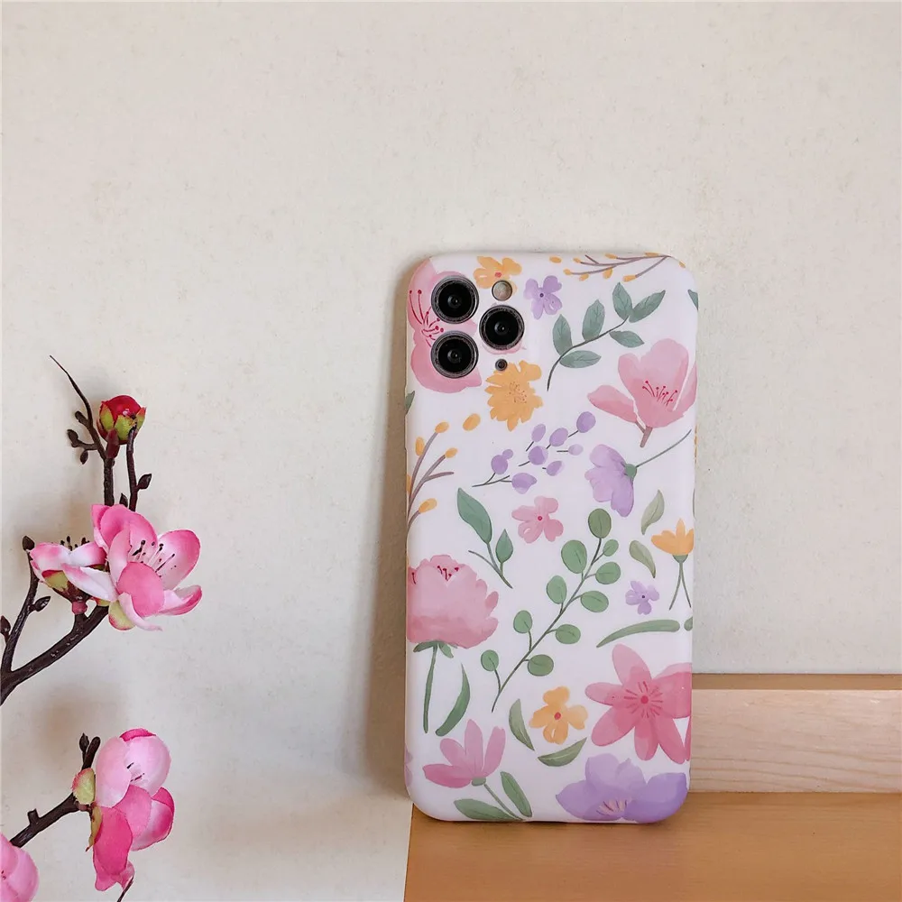 Новый Свежий с цветочным узором и рисунком для мобильного телефона чехол iPhone 12 11